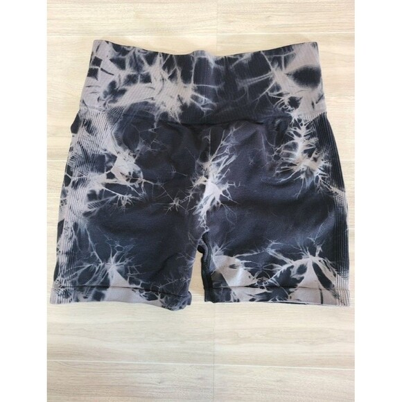 Blue Fitted Gym Shorts High Waist Seamless Stretch Workout Activewear Size M - Picture 1 of 3